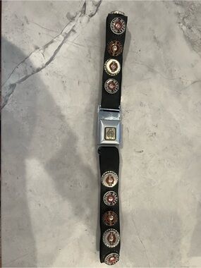 VINTAGE Little Earth Harley Davidson Biker Belt Bottle Cap Moto Y2K